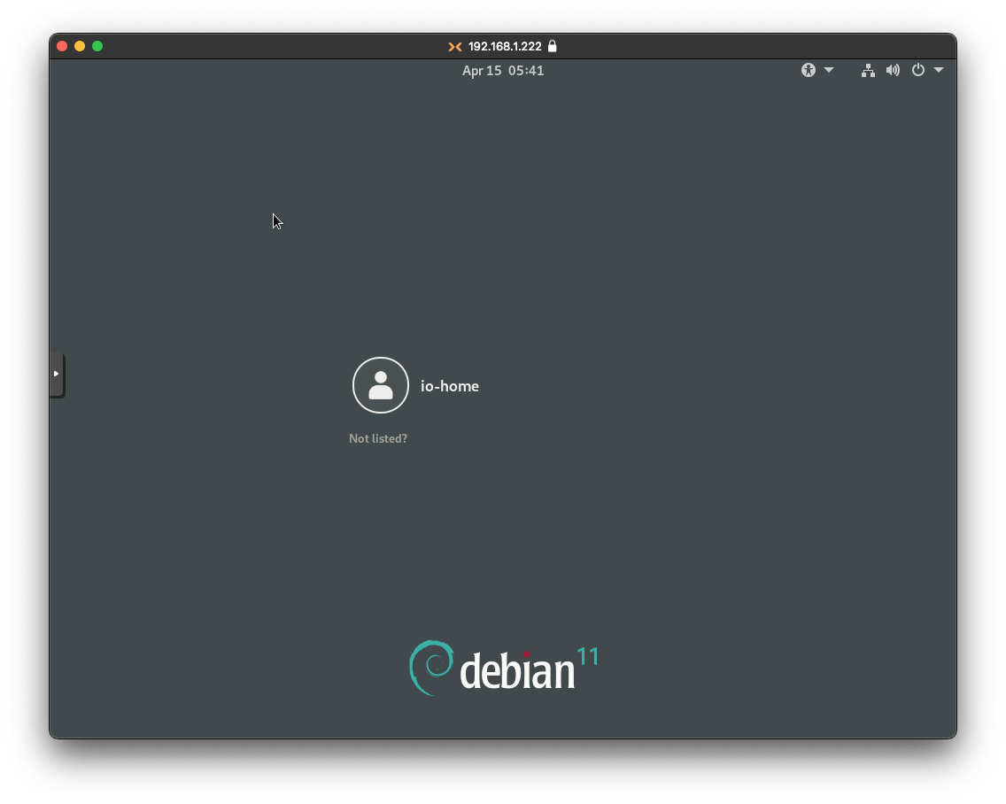 Экран блокировки Debian
