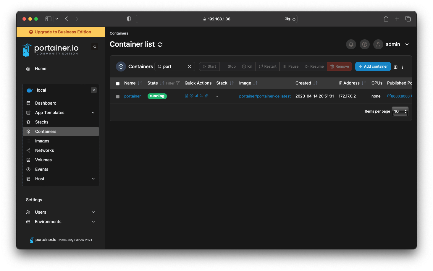 Portainer контейнеры