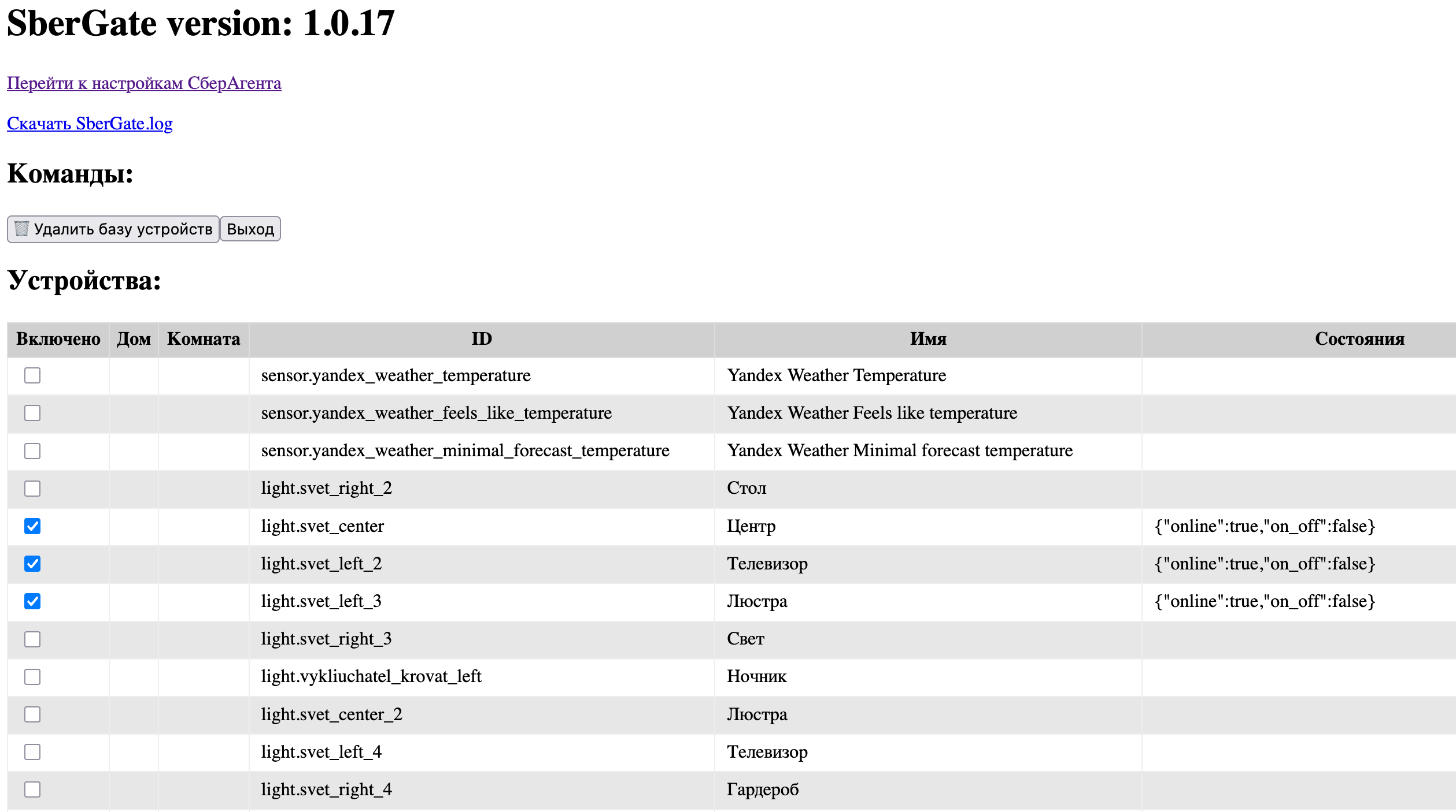 Веб-интерфейс SberGate