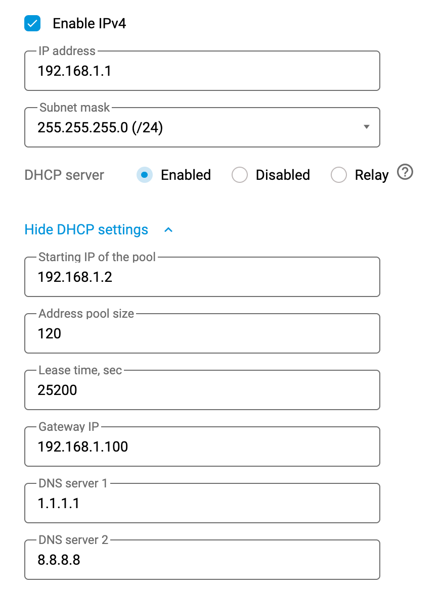 Keenetic Настройка DHCP