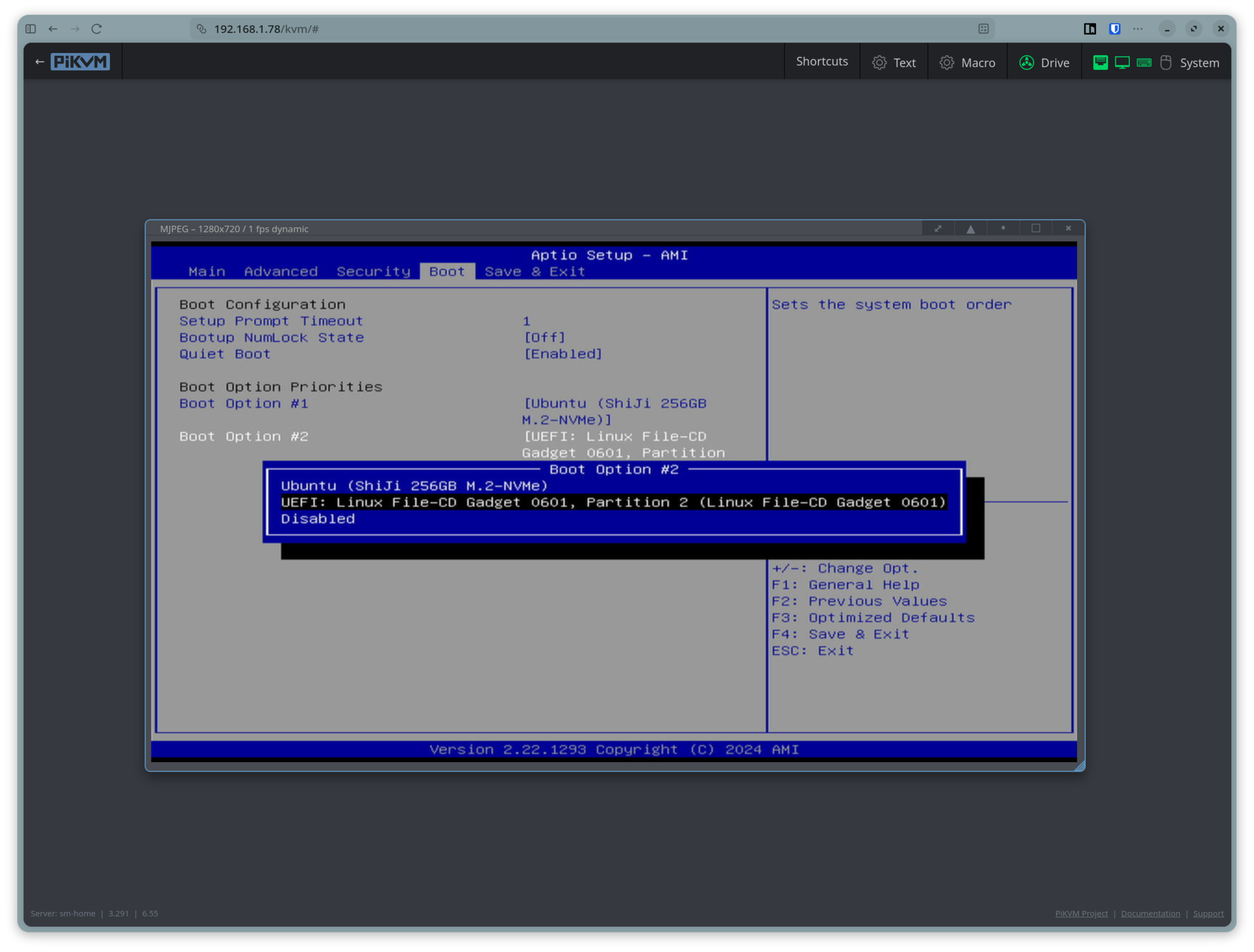 PiKVM загрузка через эмулятор CD-ROM