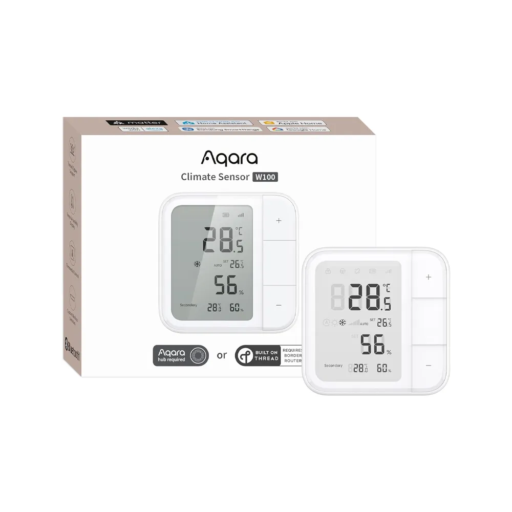 Zigbee Room Thermostat W100, Temperature & Humidity Monitoring, Wireless, Remote Control HVAC