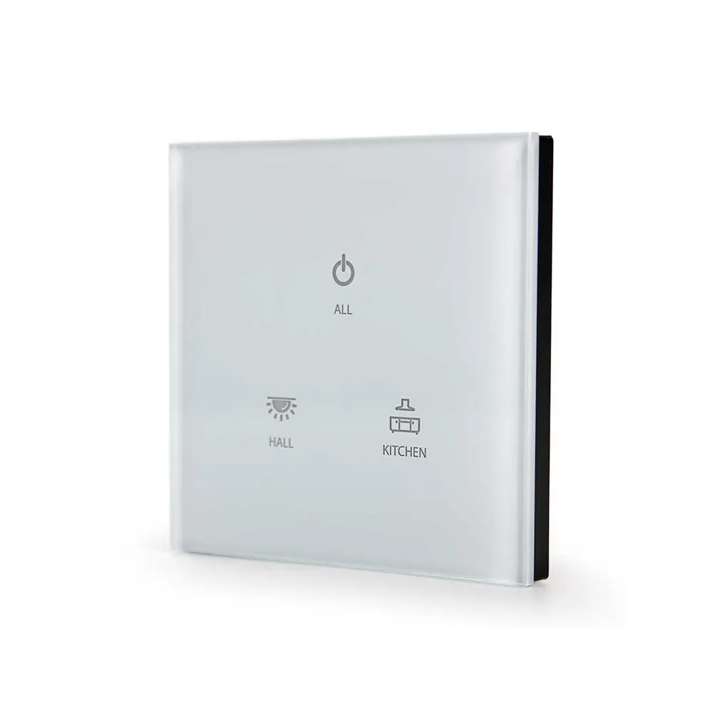 Factory Villa using 12V DC White Tempered Glass RS485 MODBUS touch Switch