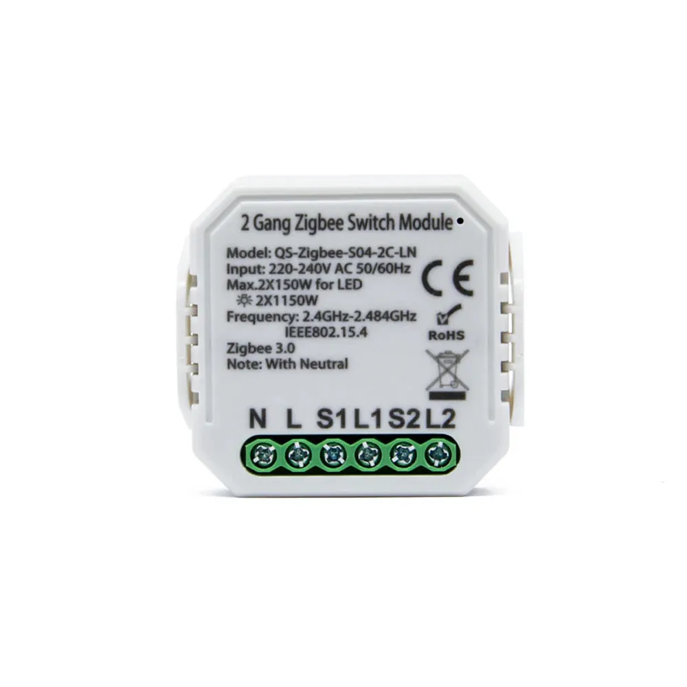 Lonsonho Tuya Zigbee 2CH netral
