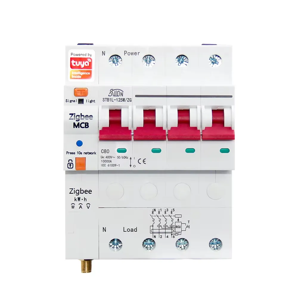 Умный автоматический выключатель Tuya Zigbee 1P-4P 80A