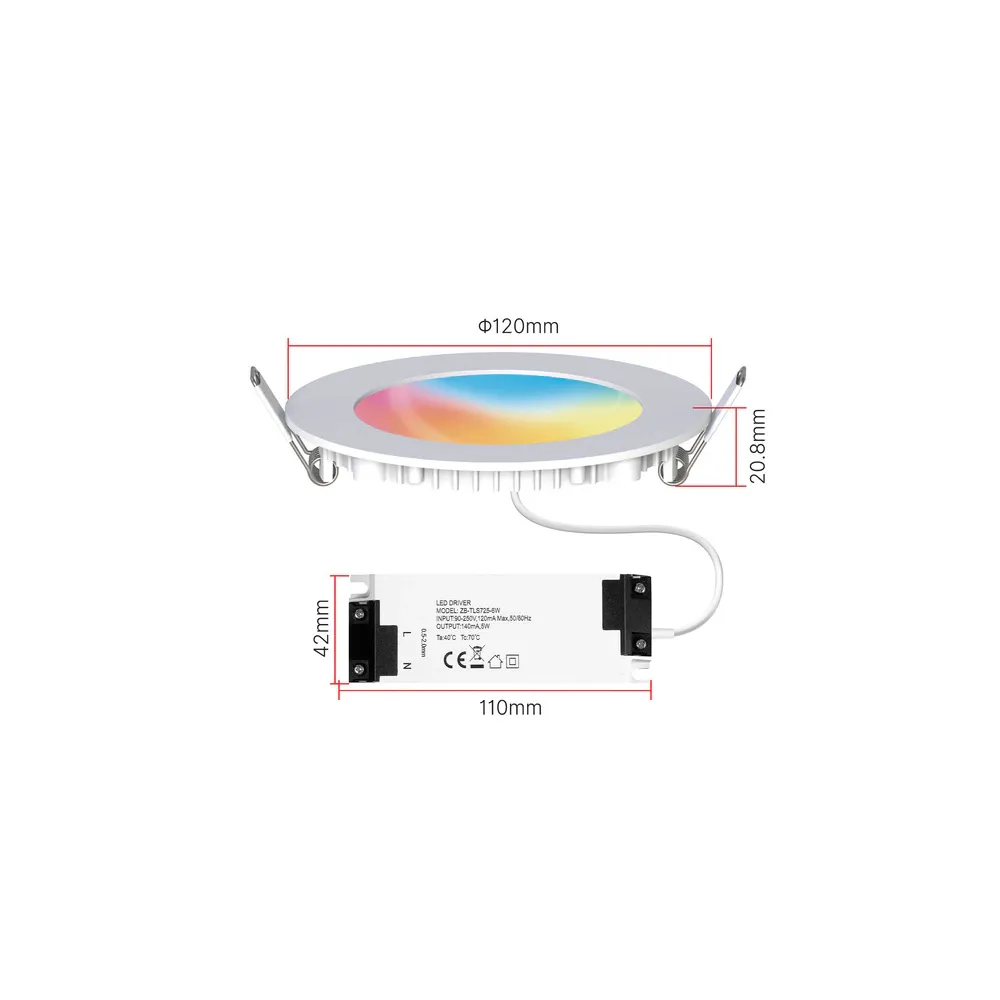 Тонкая точечная лампа MOES ZigBee Даунлайт Tuya