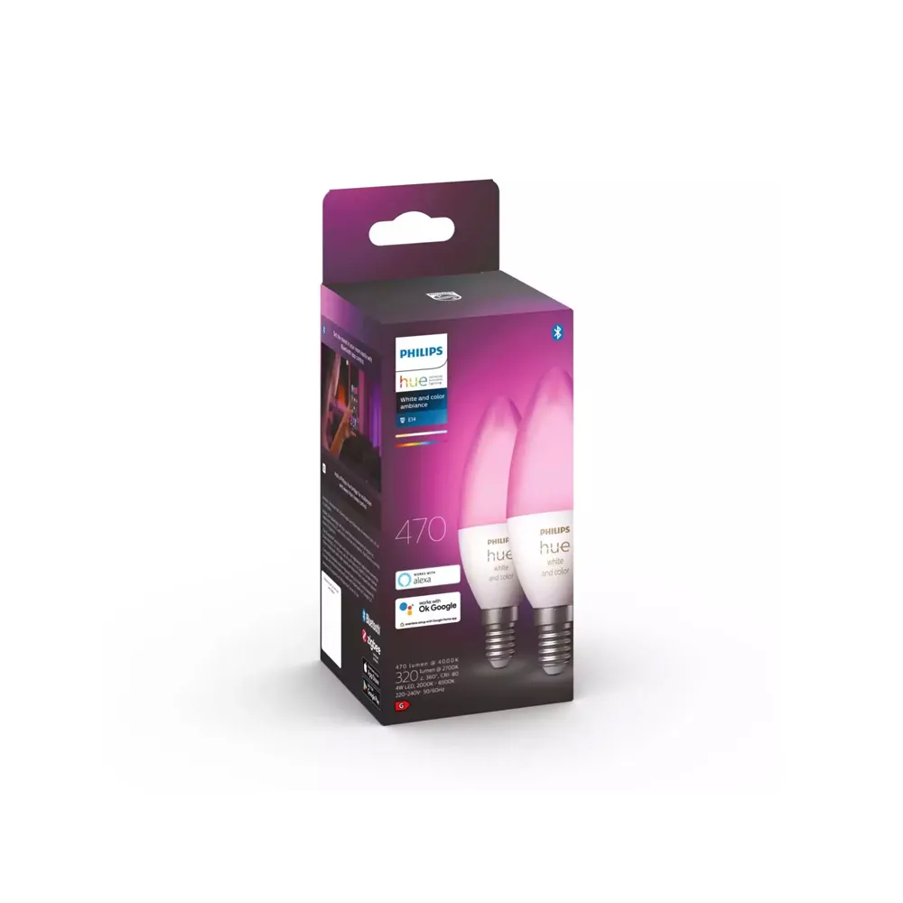 Набор из 2 лампочек Philips Hue WCA 5.3W B39 E14 RUS 2p