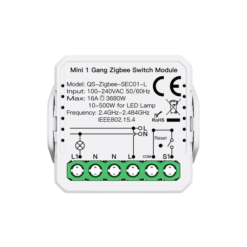 Tuya Zigbee Smart Switch 1 канал Умный реле без нуля