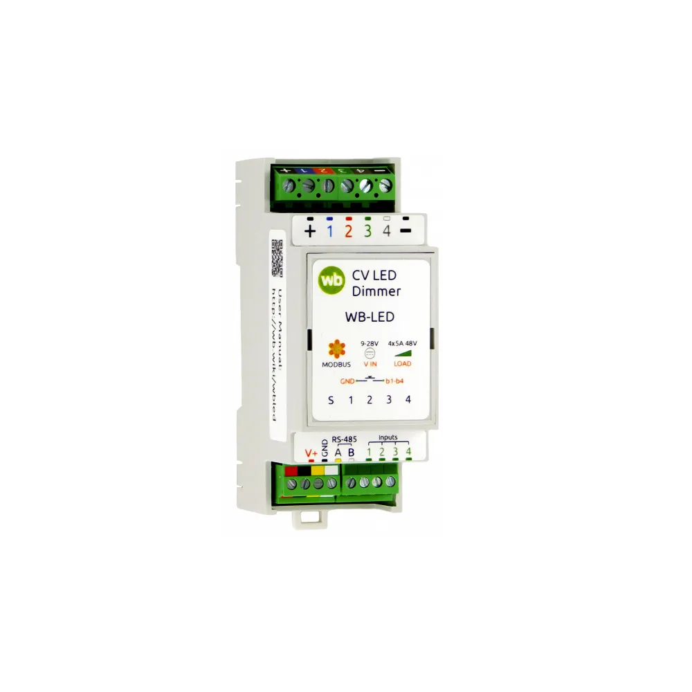 Четырехканальный диммер с RS-485, Modbus RTU WB-LED