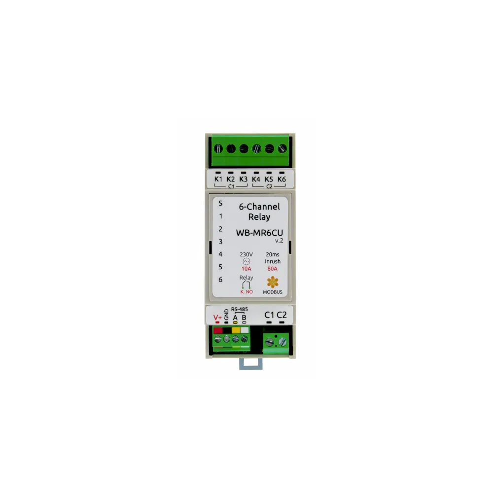 Компактный модуль реле с RS-485, Modbus RTU WB-MR6CU v.2