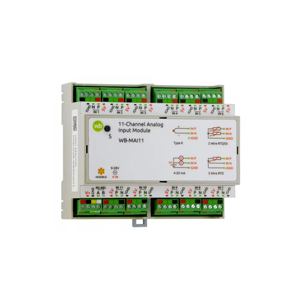 Модуль аналогового ввода по RS-485, Modbus RTU WB-MAI11