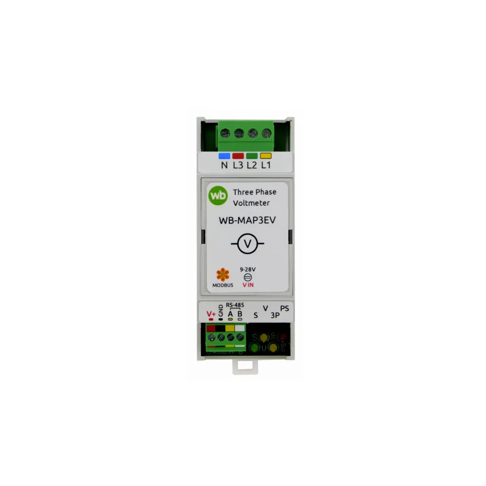 Трёхфазный вольтметр с Modbus WB-MAP3EV