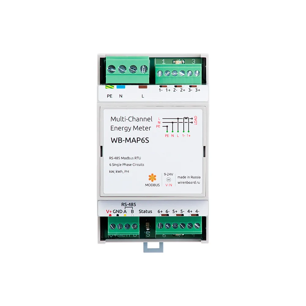 Многоканальный счётчик с Modbus WB-MAP6S